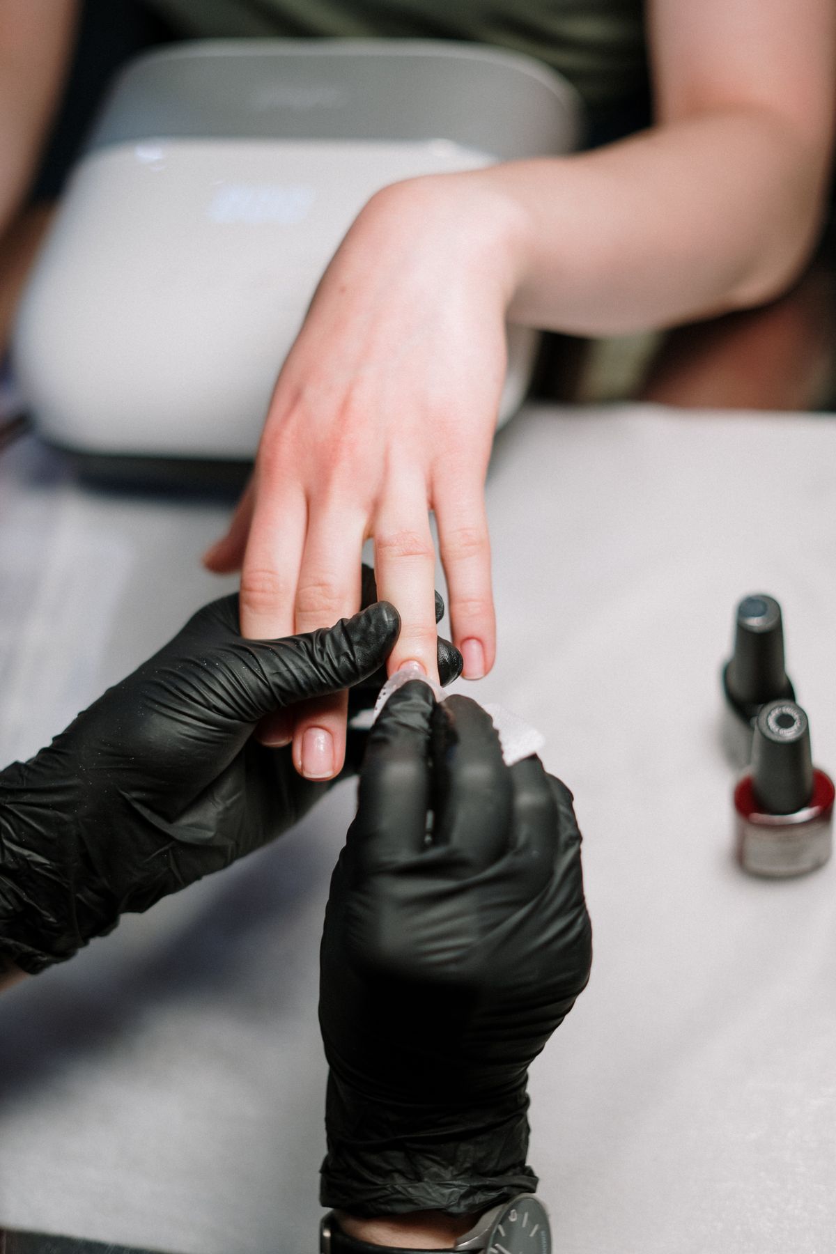 Manicure in progress at Classic Nails, Cordova TN